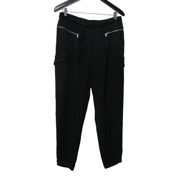 Aritzia Babaton Reagan Lyocell Relaxed Fit Slim Leg Cargo Pants Black - Picture 2 of 9